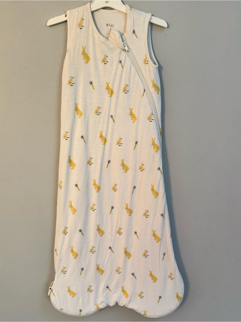 Kyte Baby Bamboo Sleep Bag 1.0‎ TOG Medium Bunny Chick Carrot Print Yellow White